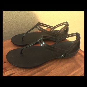 SOLD Black Croc Sandals Size 9